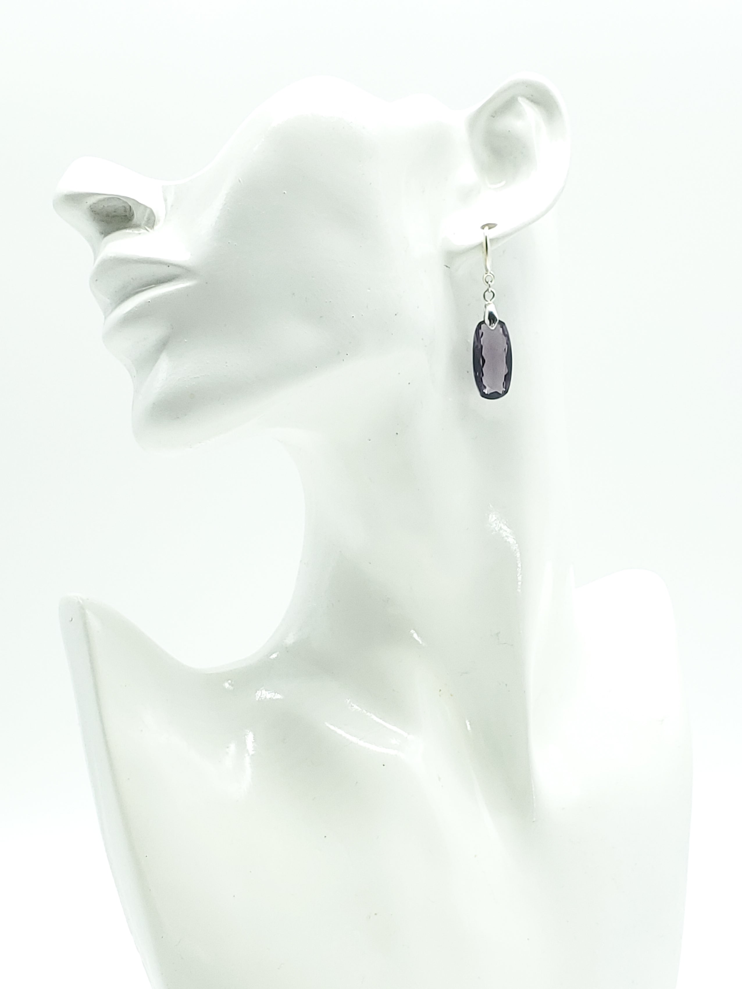 Cushion Cut Hydro Amethyst Earrings on Sterling Silver Bails and Ear Wires - The Caffeinated Raven