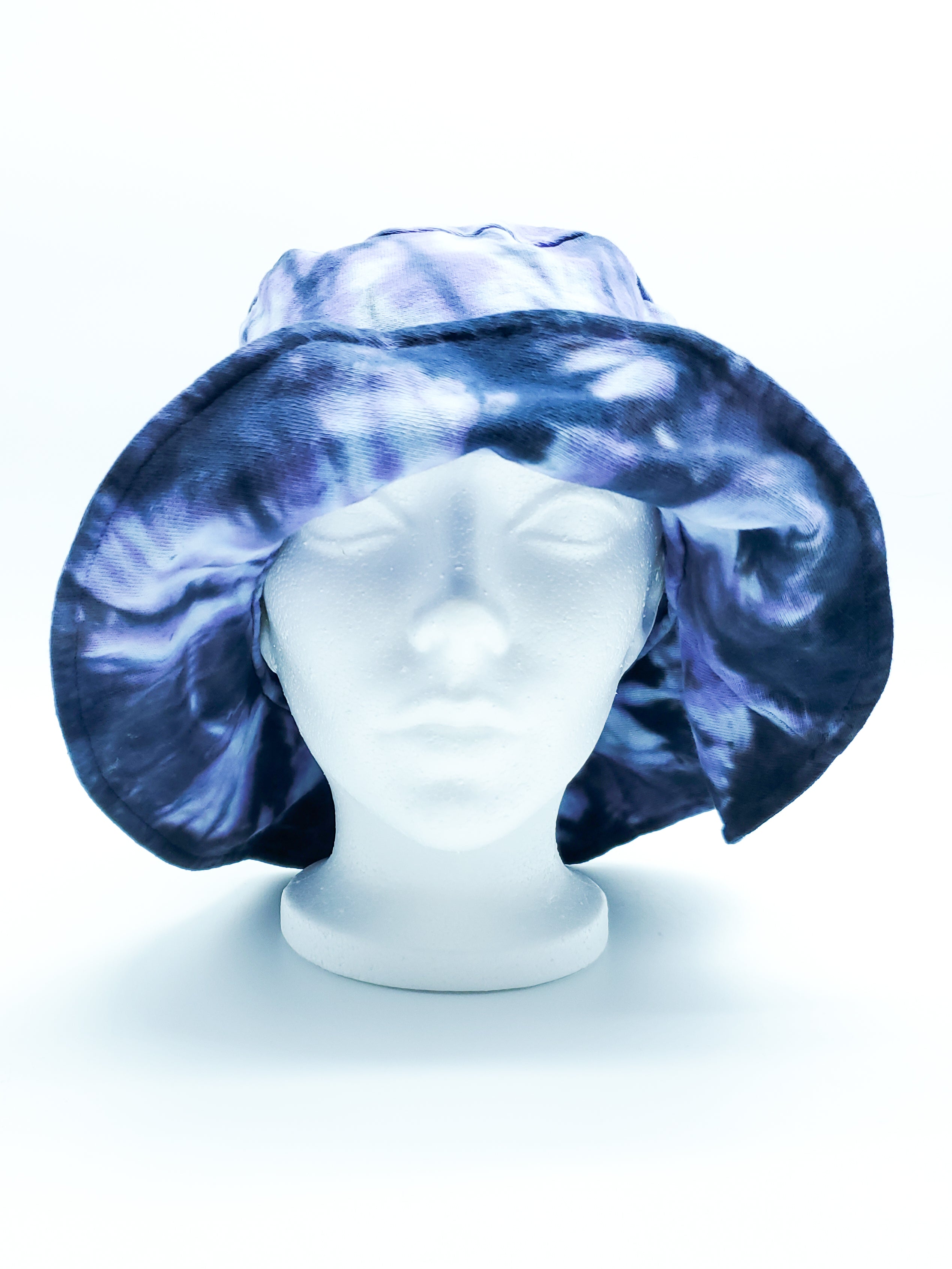Purple and Black Tie Dyed Floppy Hat (Adult, O/S) - The Caffeinated Raven
