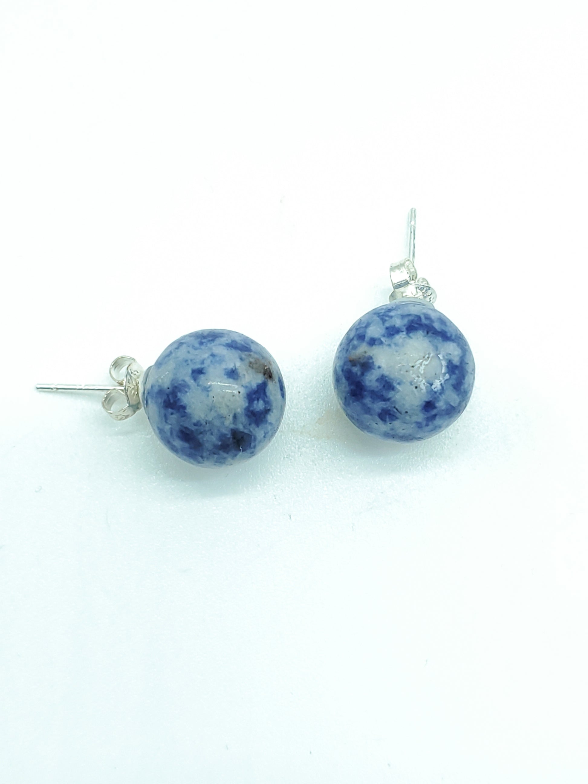 Sodalite Earrings on Sterling Silver Studs - The Caffeinated Raven