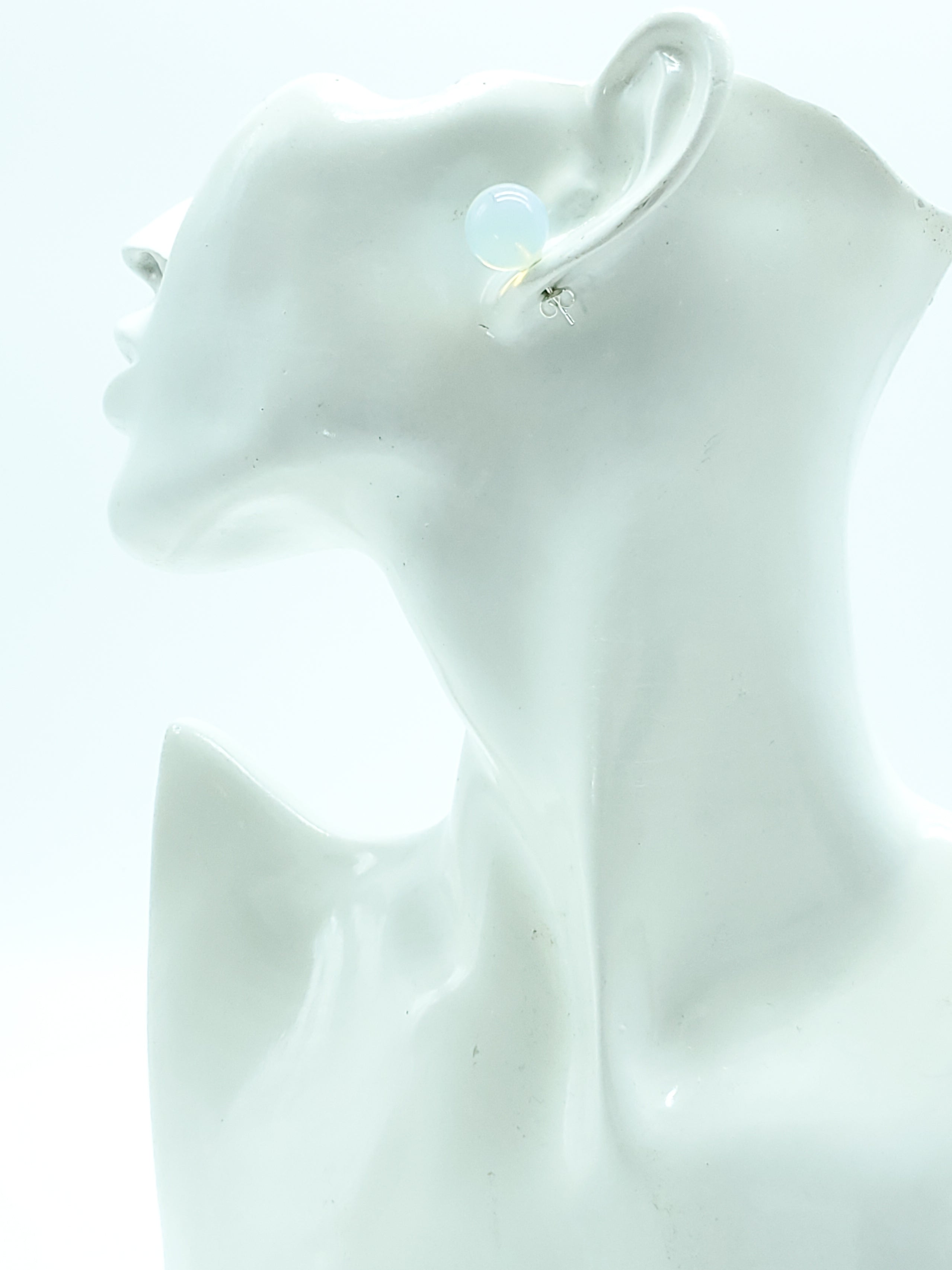 Opalite Earrings on Sterling Silver Studs - The Caffeinated Raven