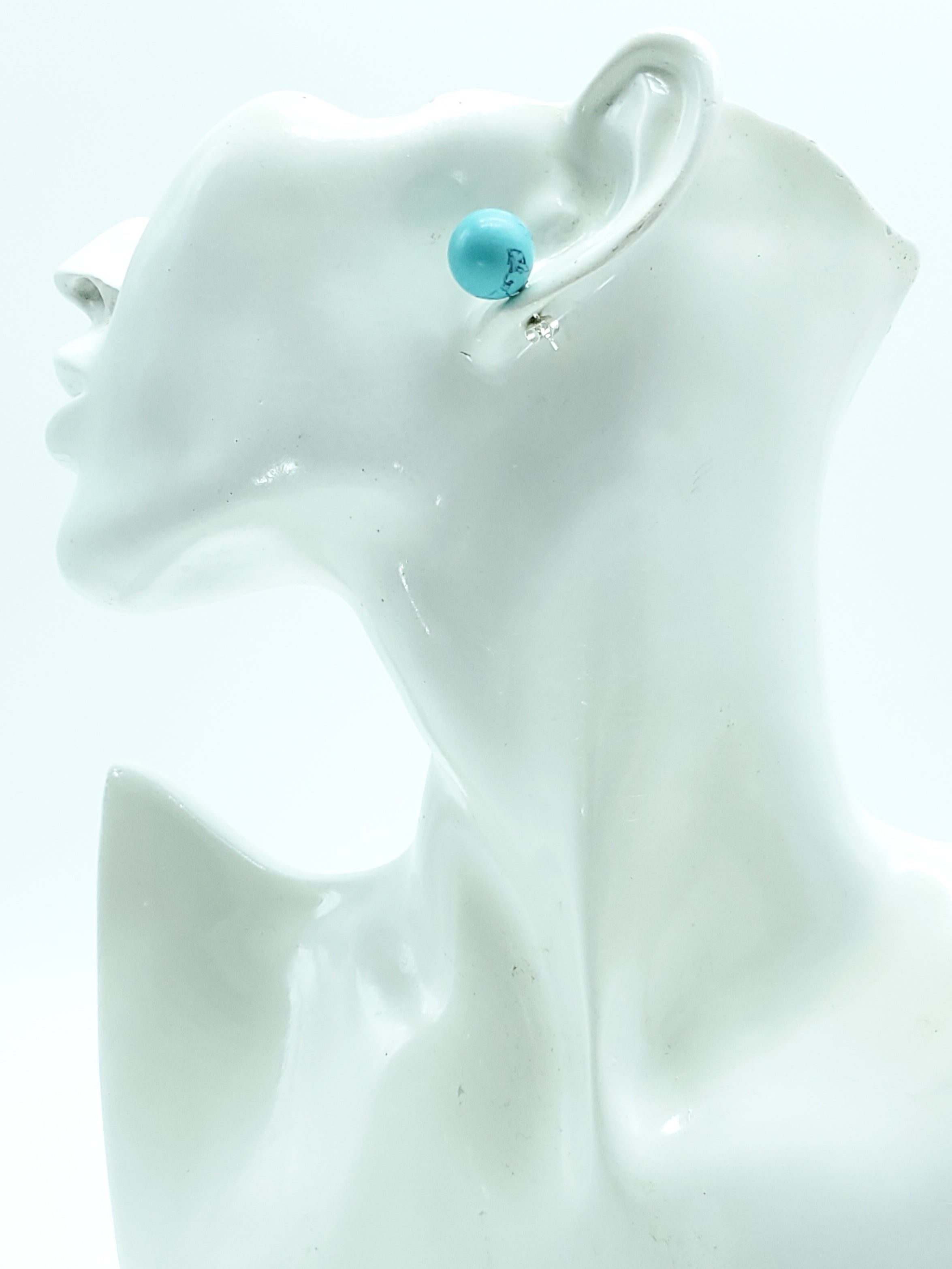 Turquoise Earrings on Sterling Silver Studs - The Caffeinated Raven