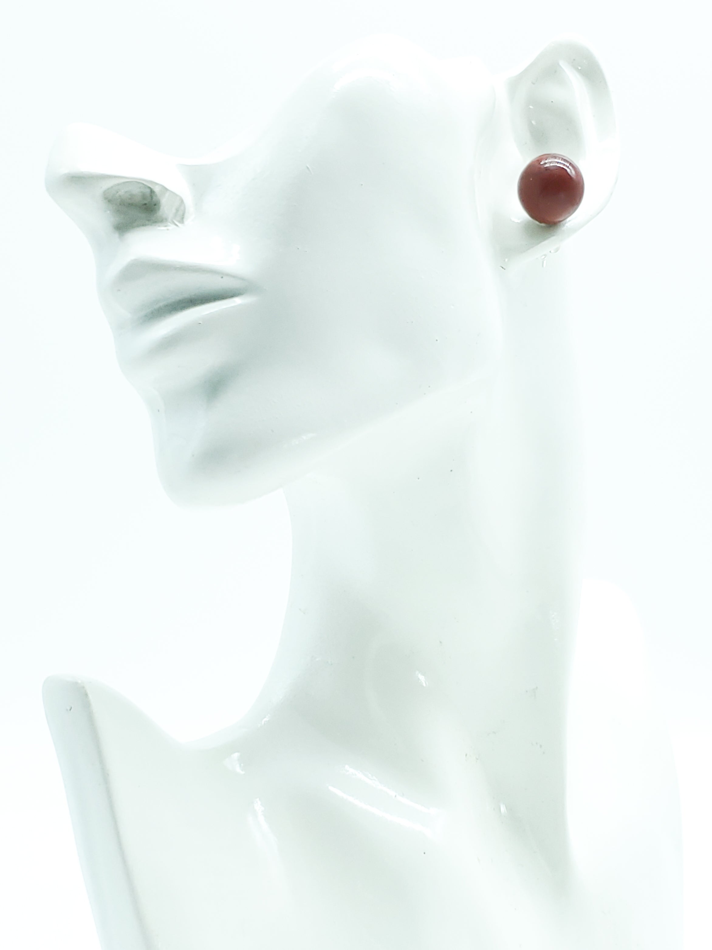 Red Jasper Earrings on Sterling Silver Studs - The Caffeinated Raven