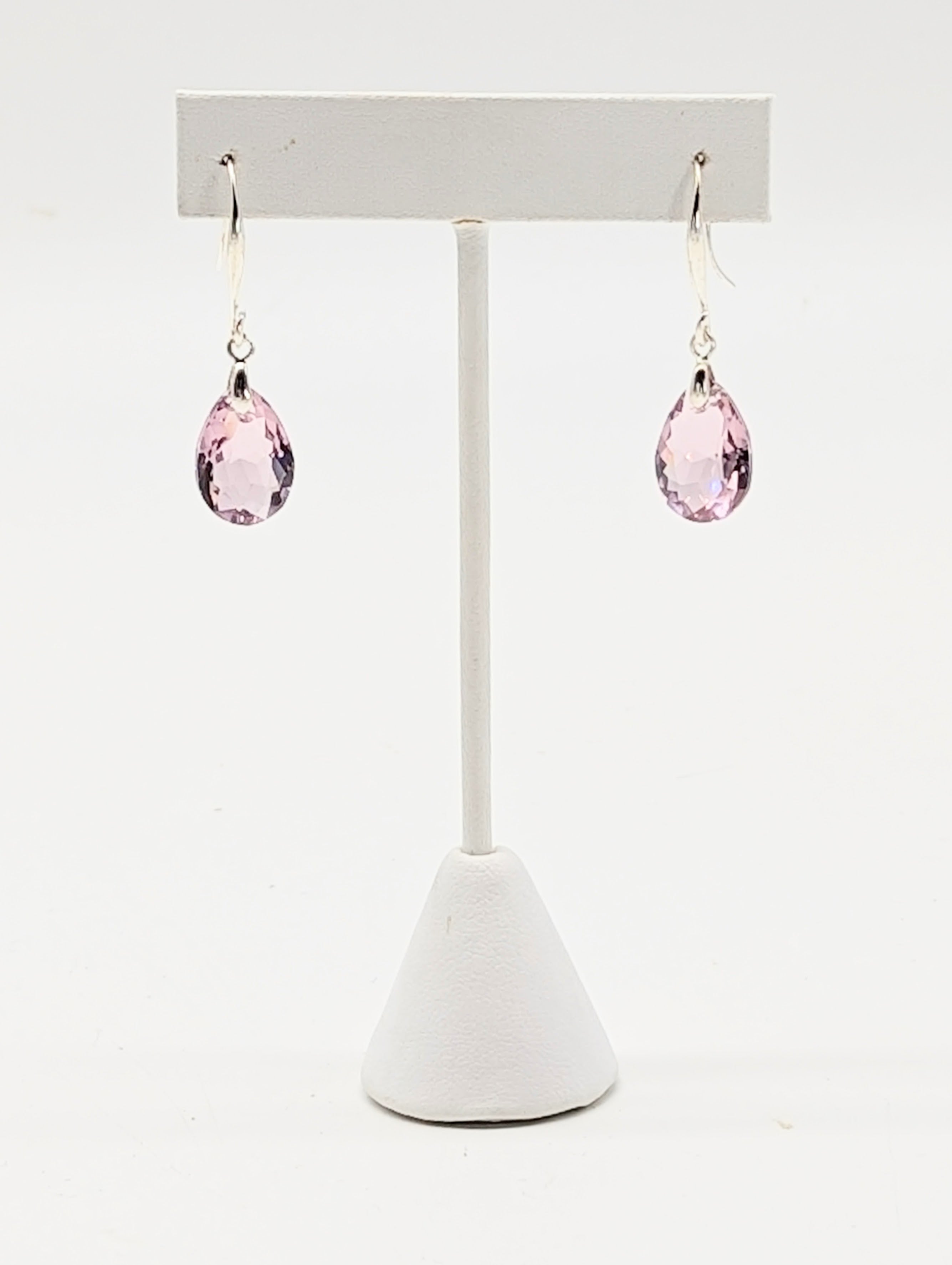"Light Rose" Austrian Crystal Earrings on Sterling Silver