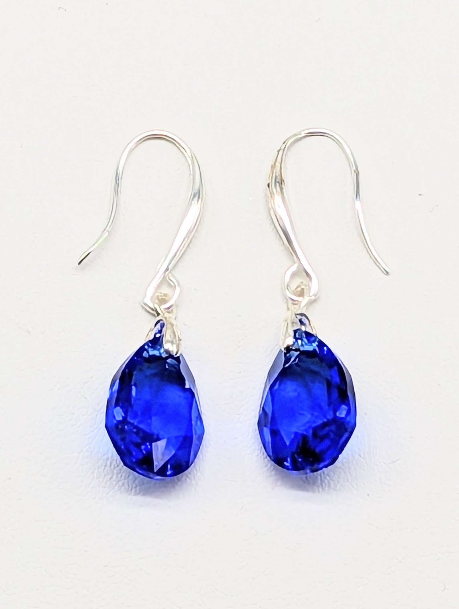 "Majestic Blue" Austrian Crystal Earrings on Sterling Silver