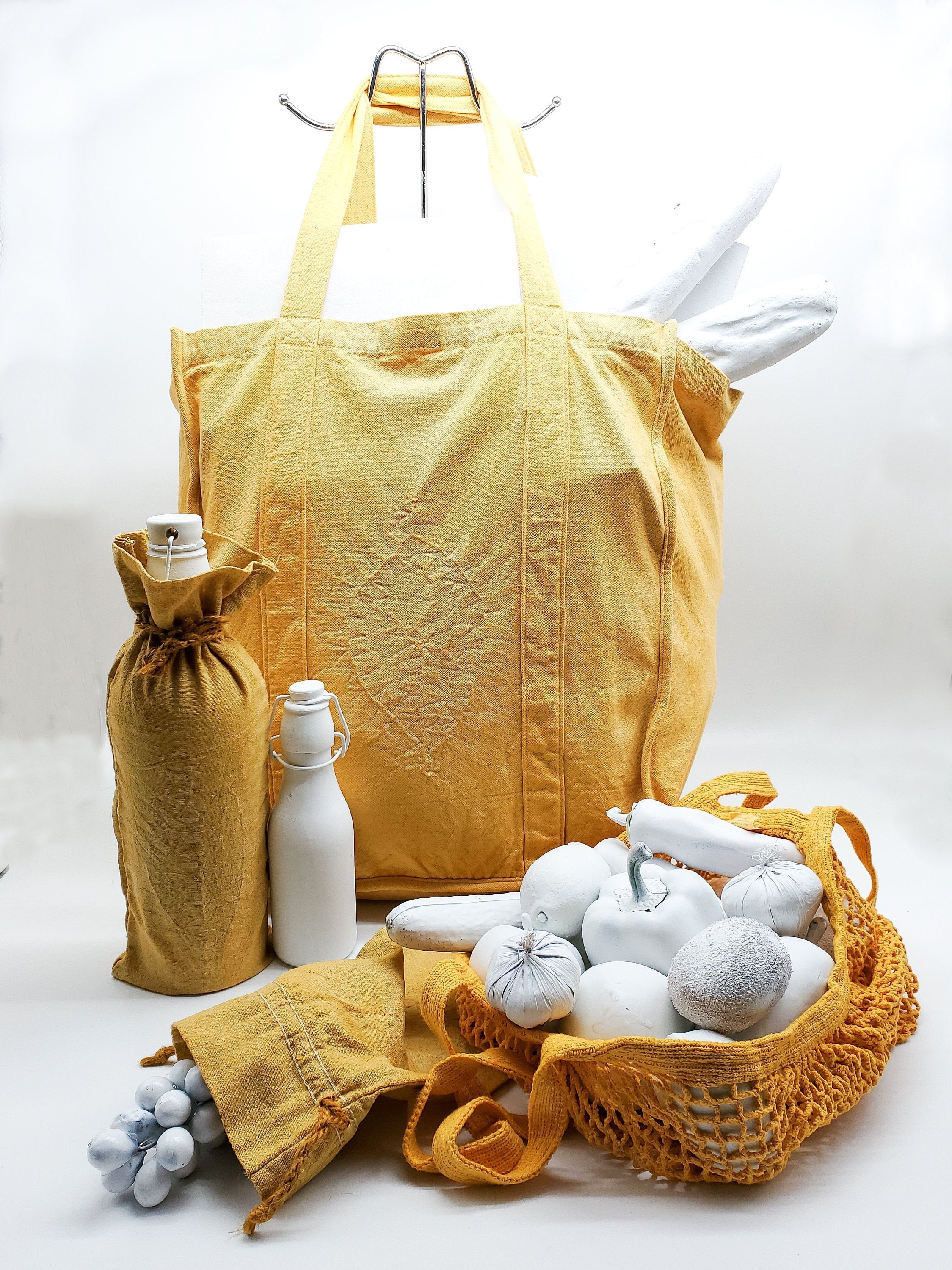 Nui Shibori Market Bag Set - Sun - The Caffeinated Raven