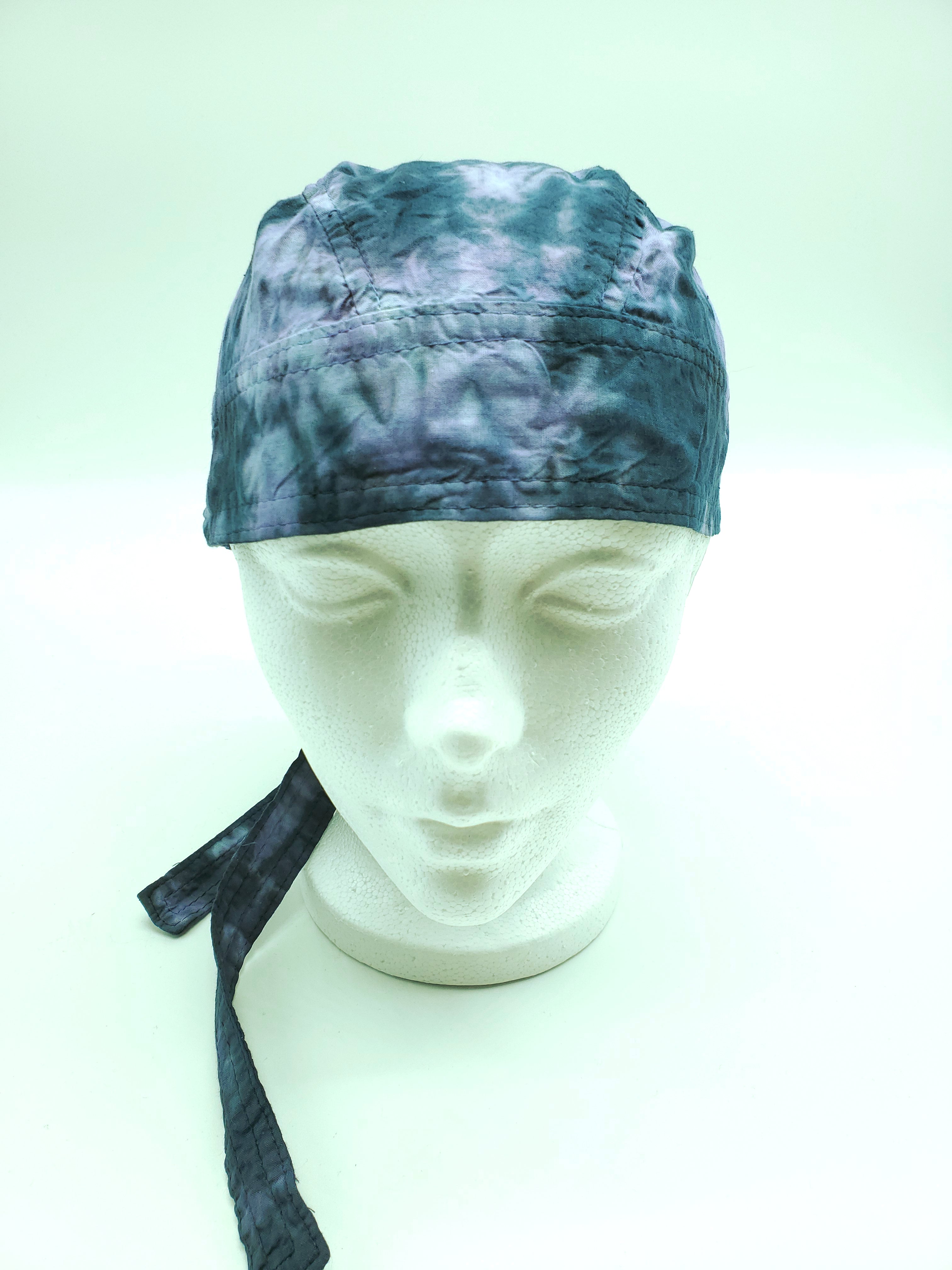 Purple and Black Tie Dyed Kerchief - The Caffeinated Raven