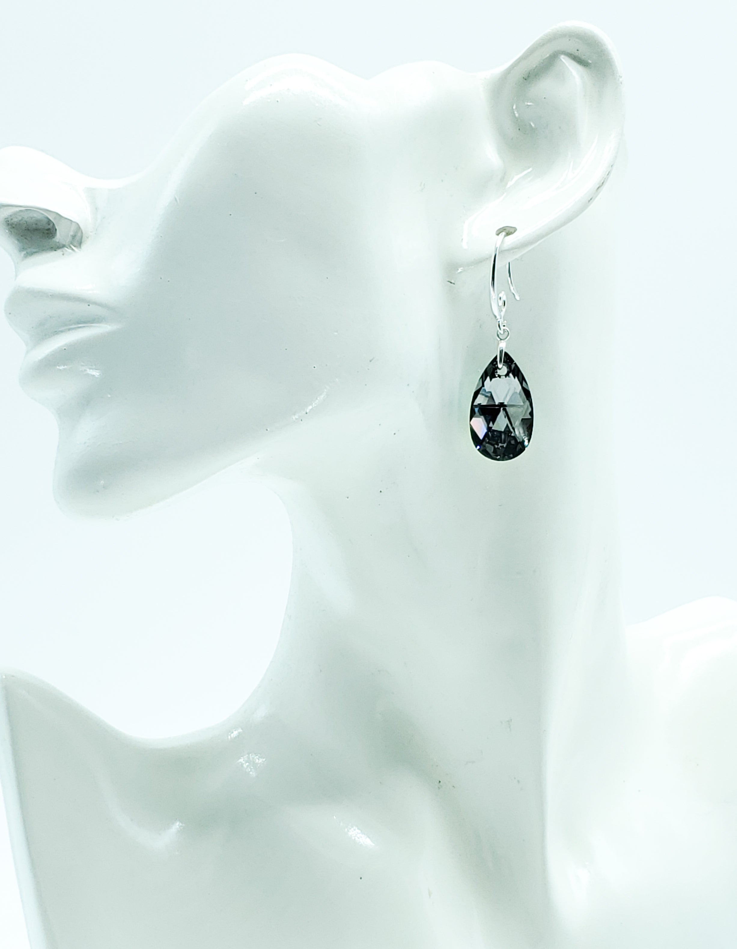"Crystal Silver Night" Swarovski Crystal Earrings on Sterling Silver - The Caffeinated Raven