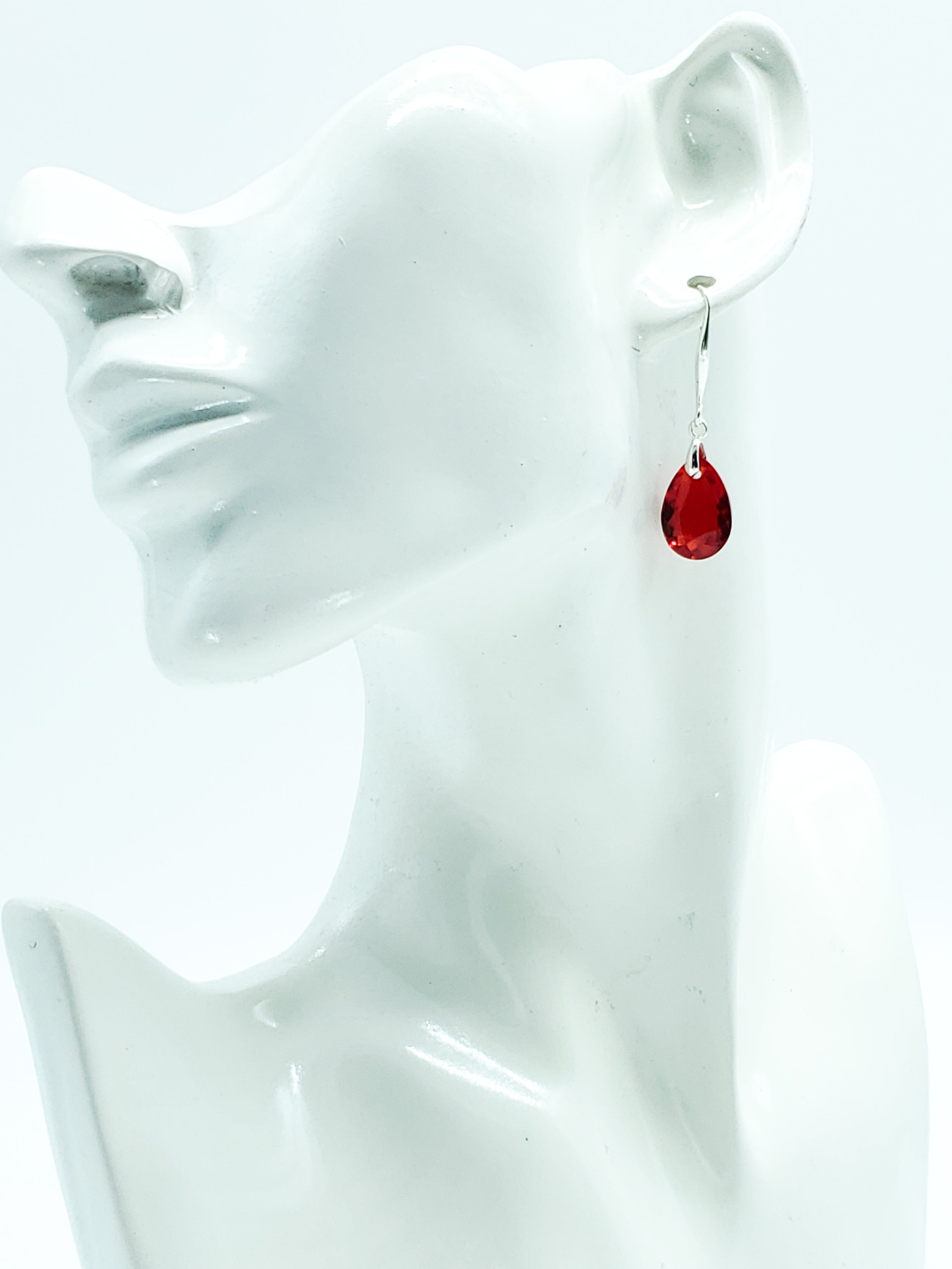 "Light Siam" Swarovski Crystal Earrings on Sterling Silver - The Caffeinated Raven
