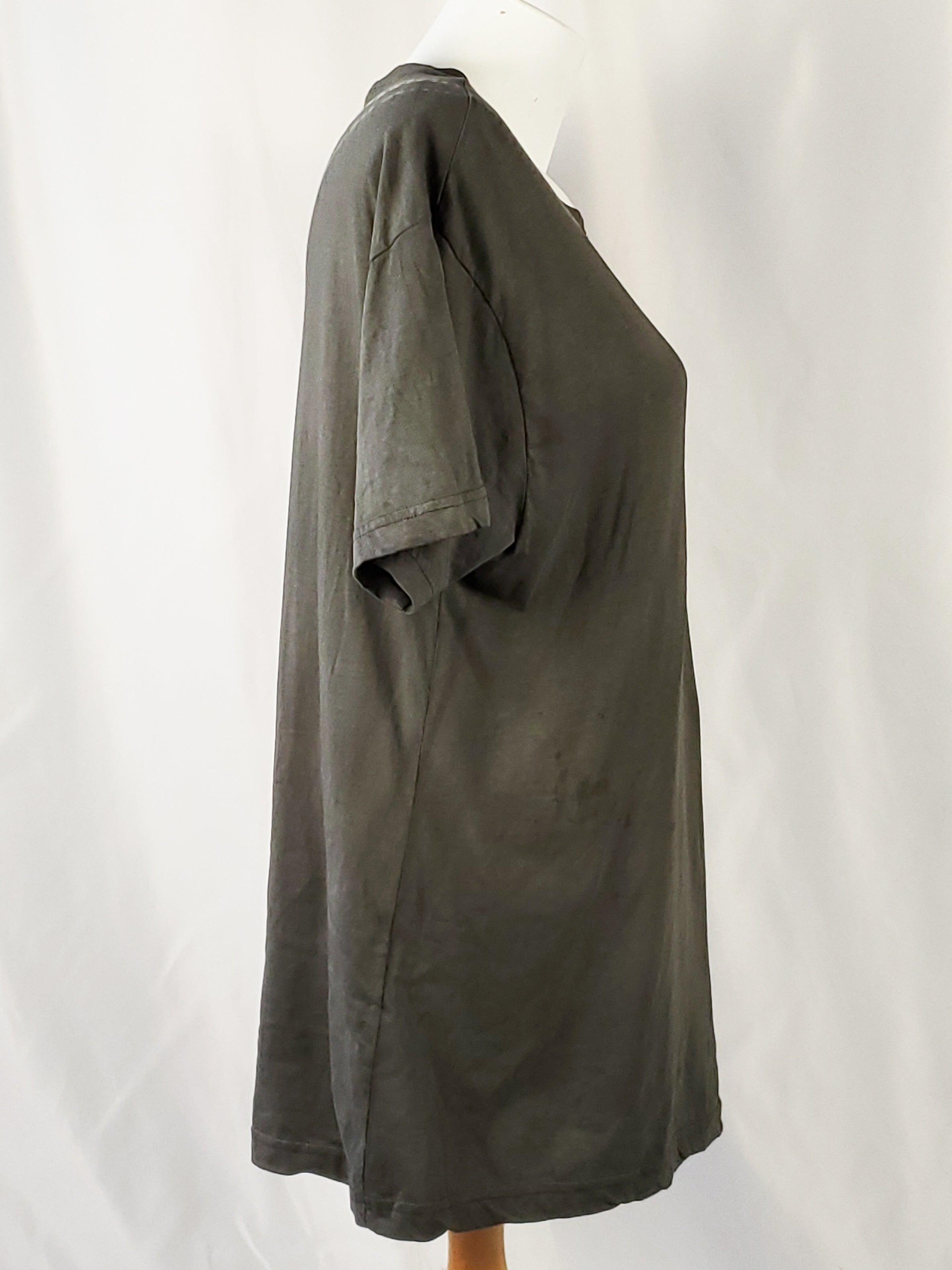 Unisex Charcoal Grey Snake Extra Long Shibori T Shirt - L - The Caffeinated Raven