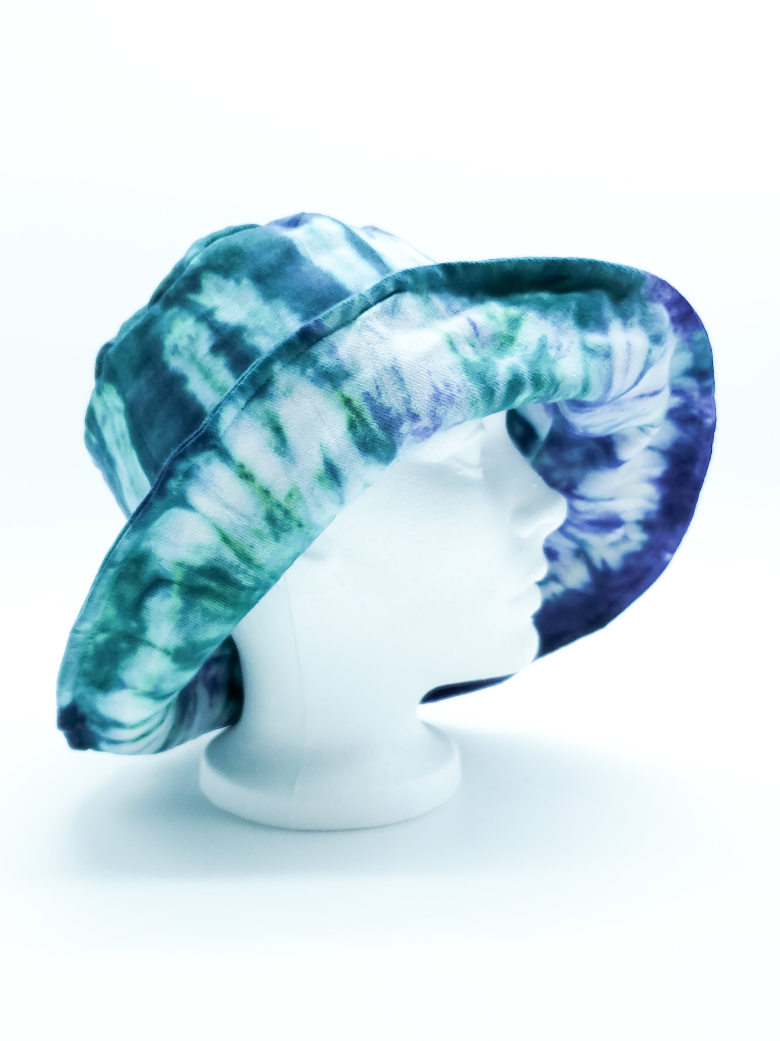 Purple and Peacock TIE DYED FLOPPY HAT (ADULT, O/S) - The Caffeinated Raven
