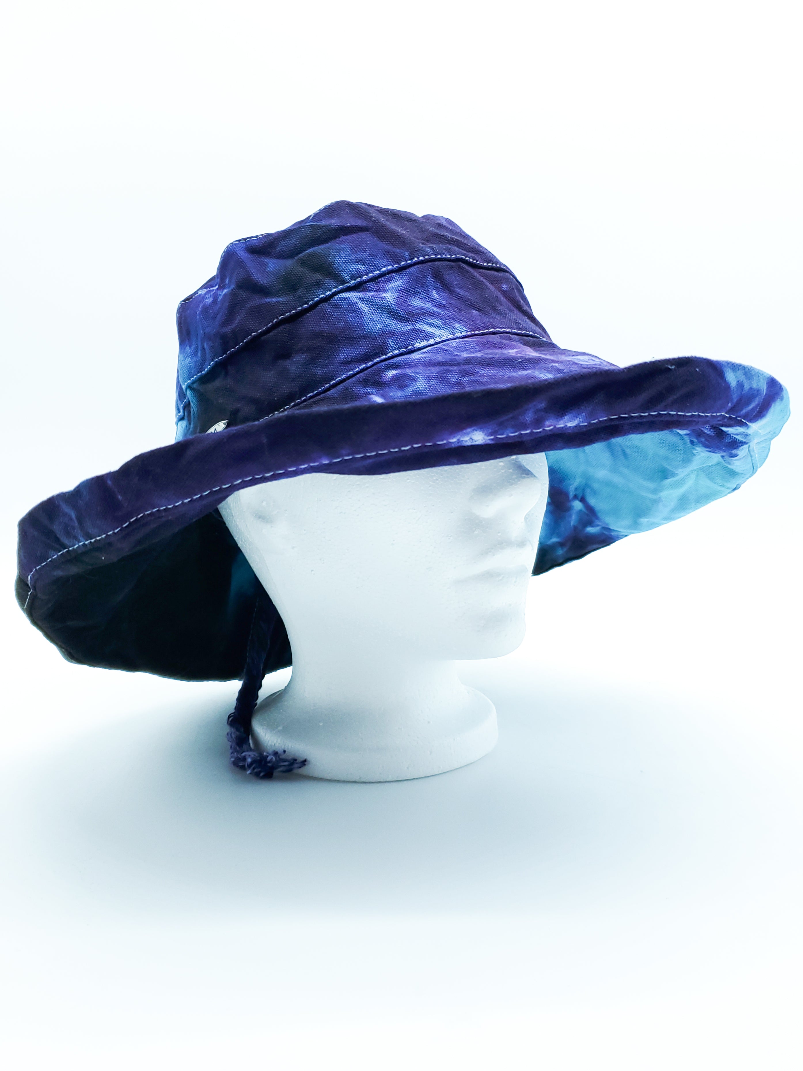 Adjustable Extra Wide Brim Tie Dyed Hat with Lining (O/S) - The Caffeinated Raven