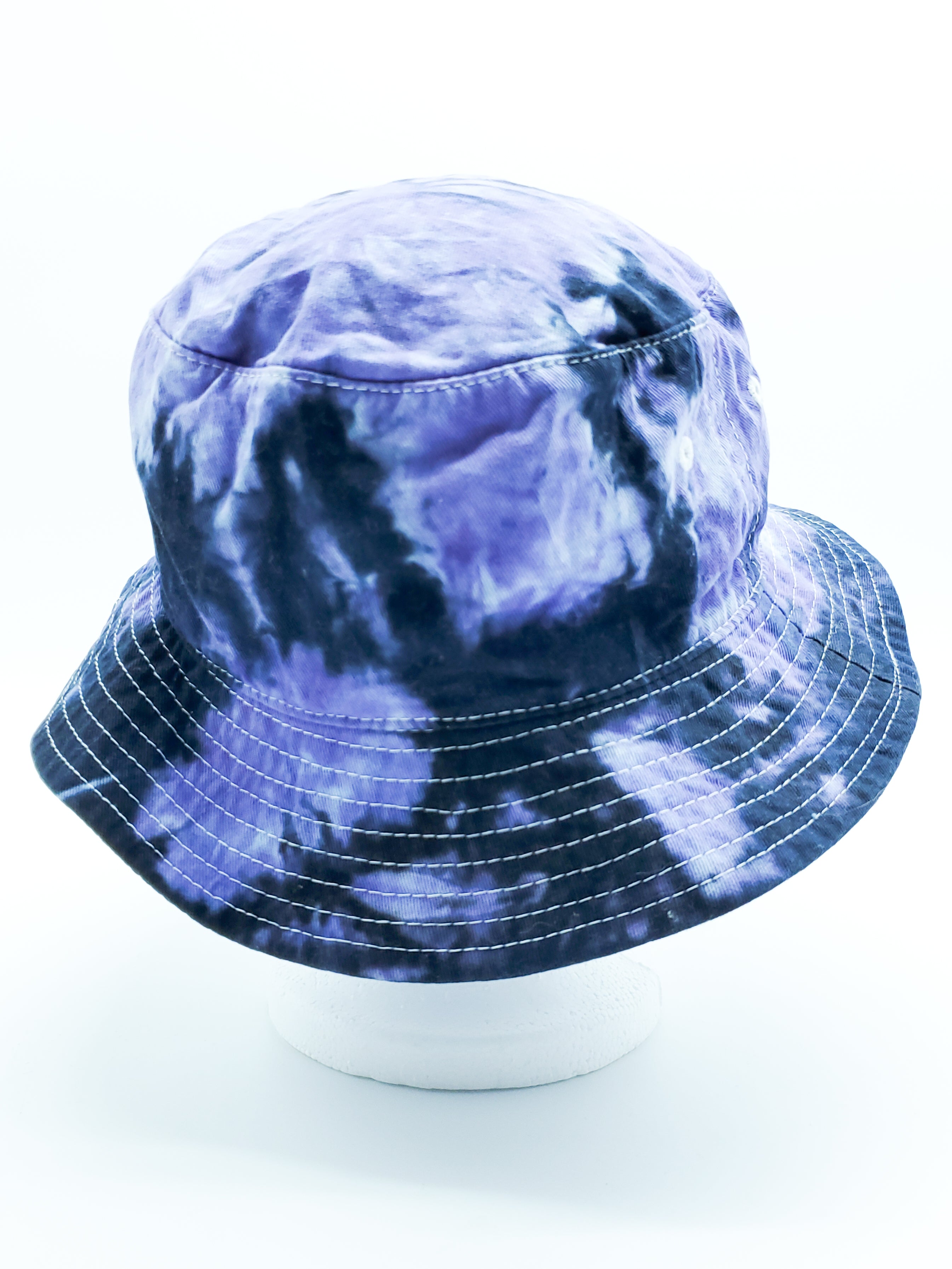 Lavender and Black Tie Dye Bucket Hat (Adult, O/S) - The Caffeinated Raven