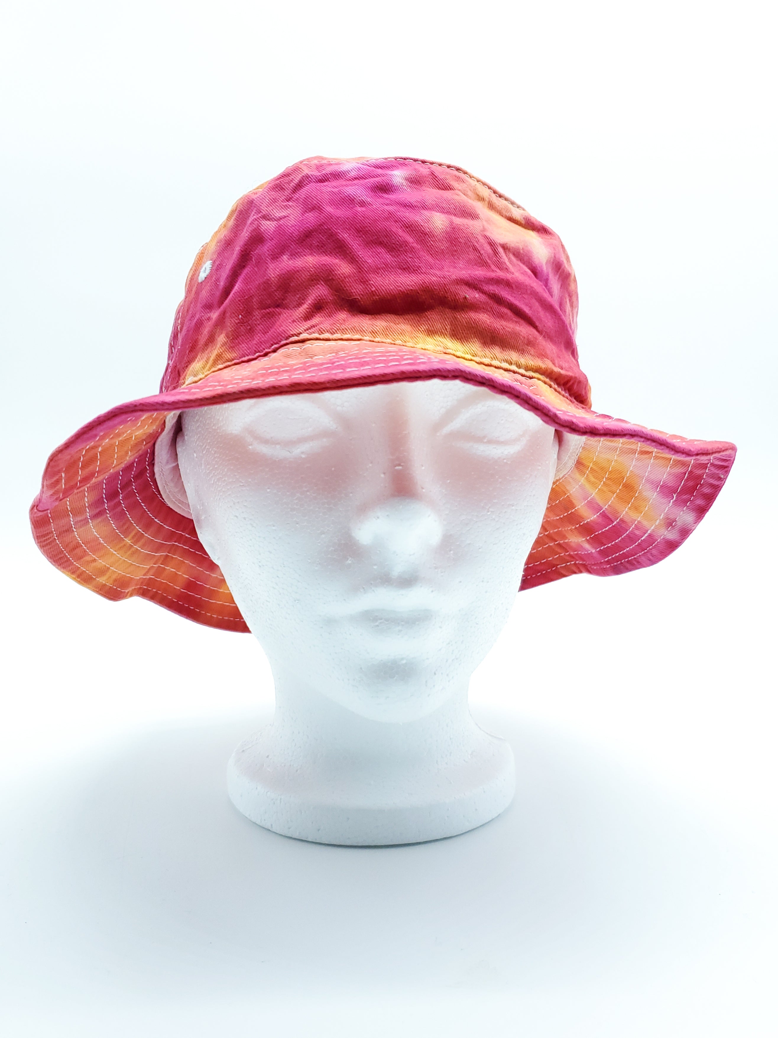 Gerbera Daisy Tie Dyed Bucket Hat (Adult, O/S) - The Caffeinated Raven