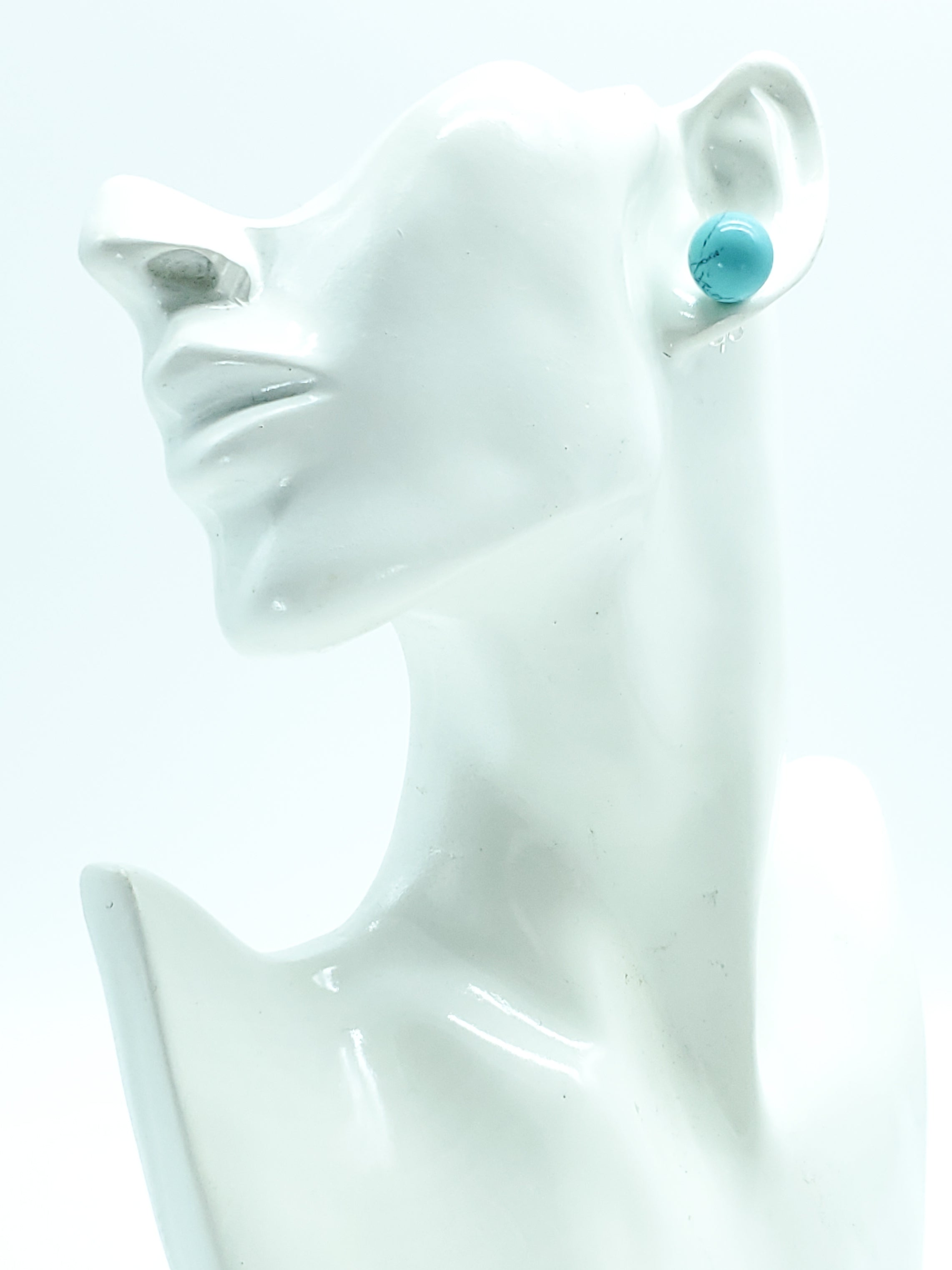 Turquoise Earrings on Sterling Silver Studs - The Caffeinated Raven