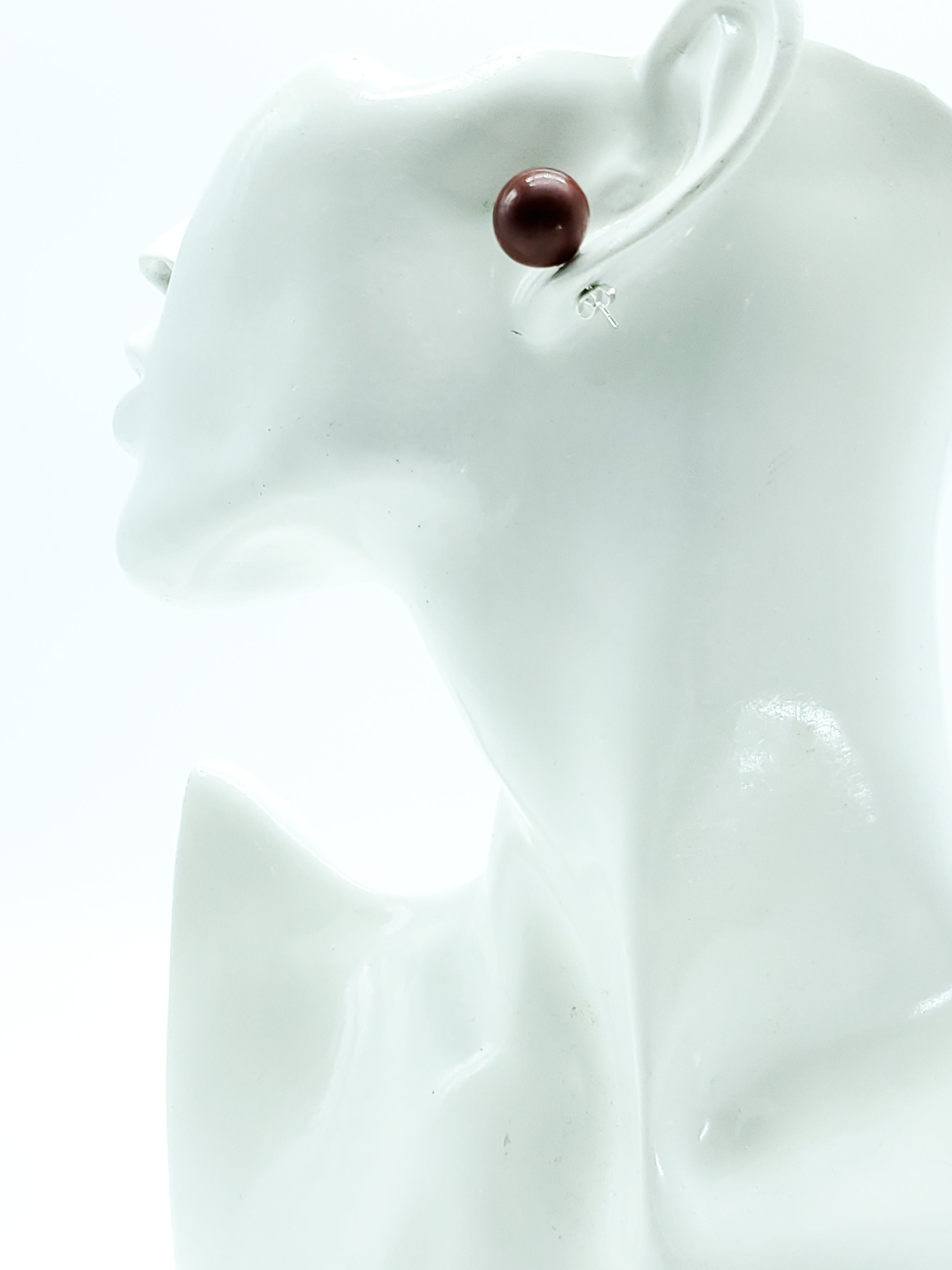 Red Jasper Earrings on Sterling Silver Studs - The Caffeinated Raven