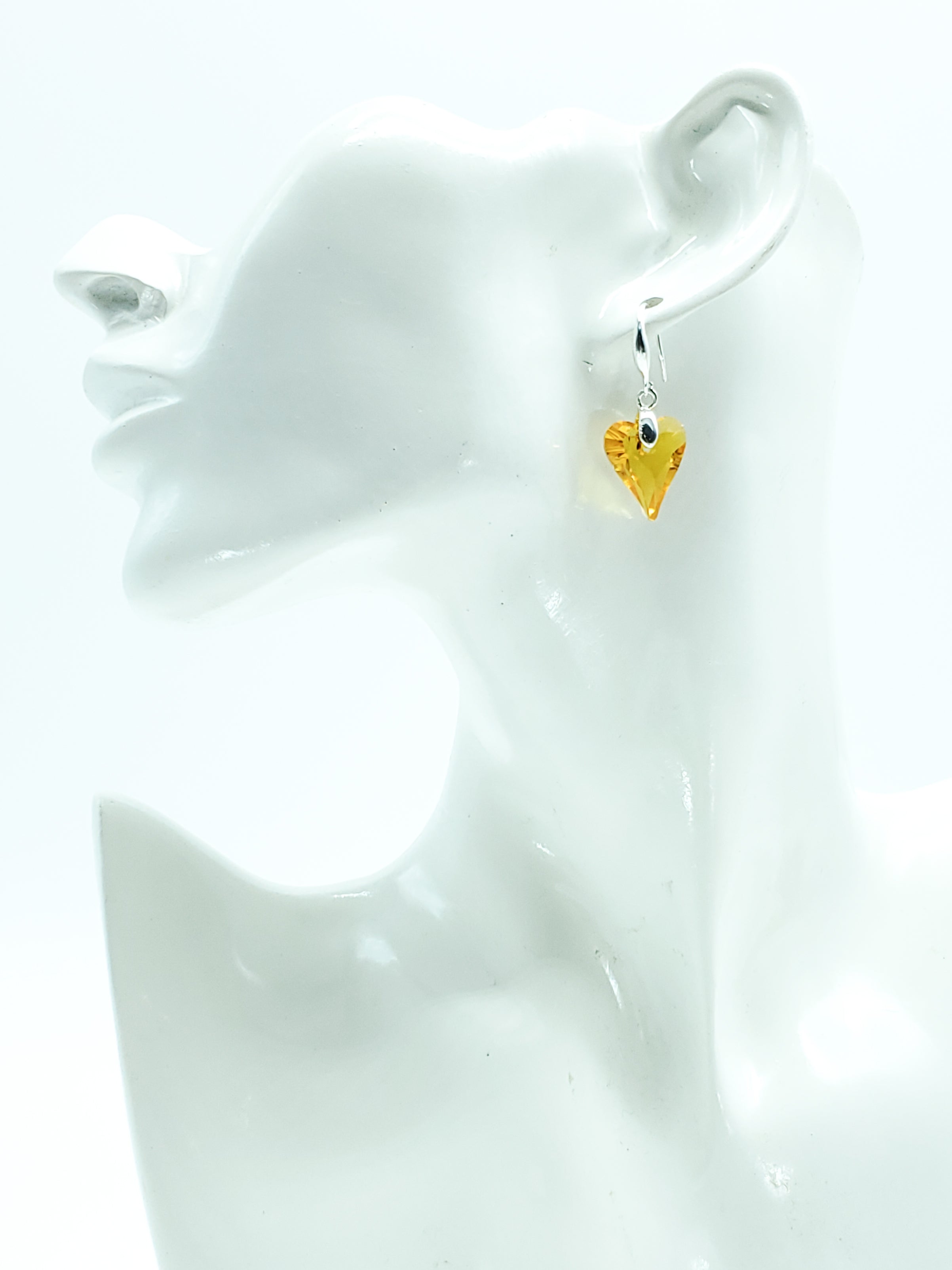 "Sunflower" Wild Heart Swarovski Earrings on Sterling Silver - The Caffeinated Raven