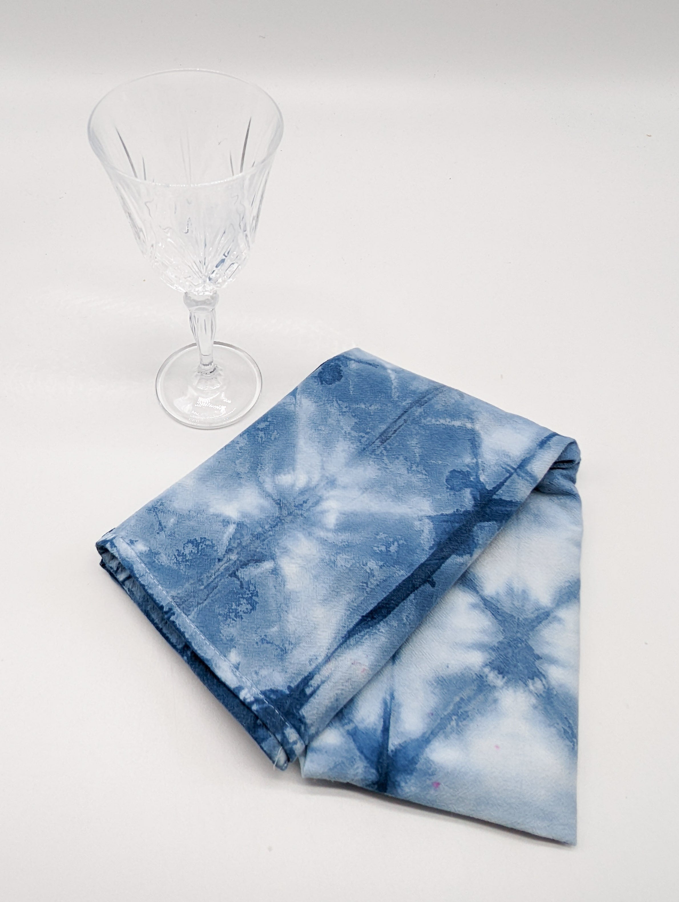 Indigo Shibori Cotton Sack Cloth Tea Towel - 24" x 38" - The Caffeinated Raven