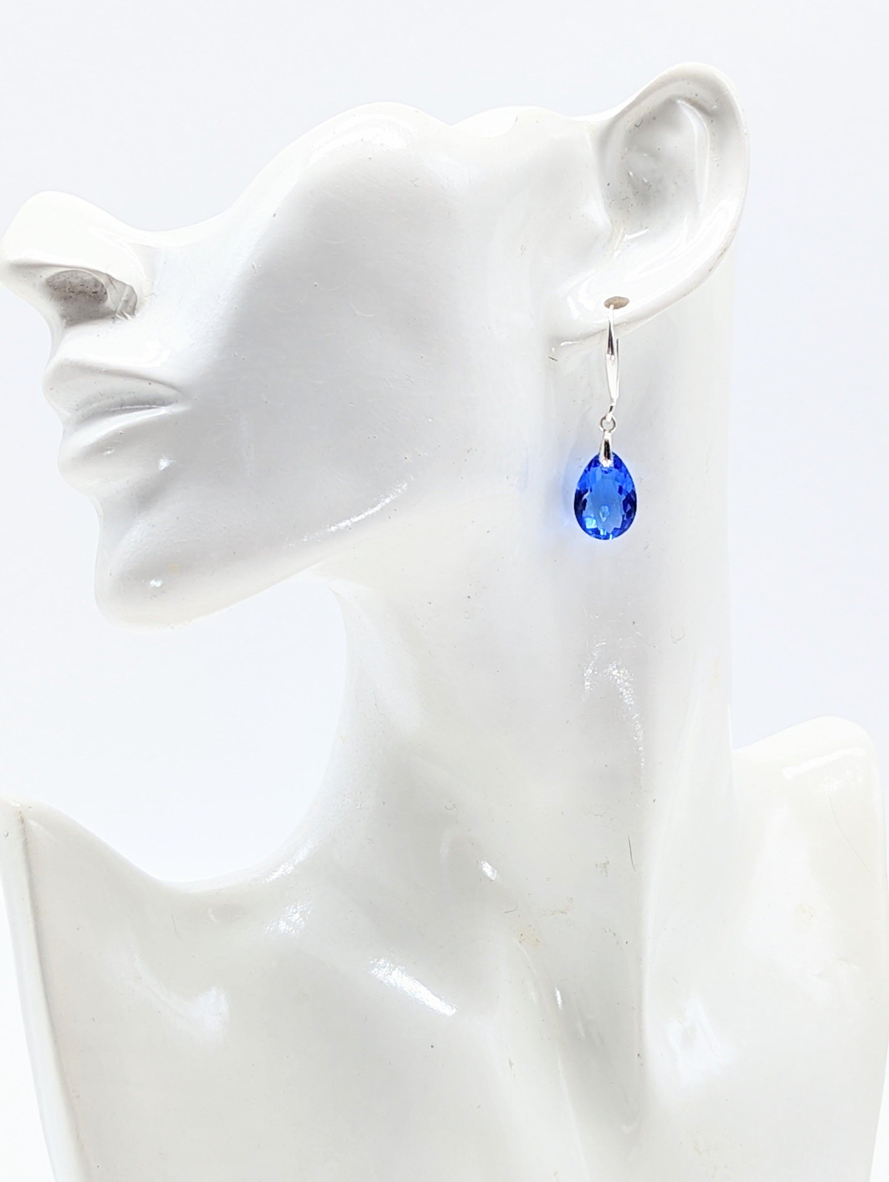 "Crystal Bermuda Blue" Austrian Crystal Earrings on Sterling Silver