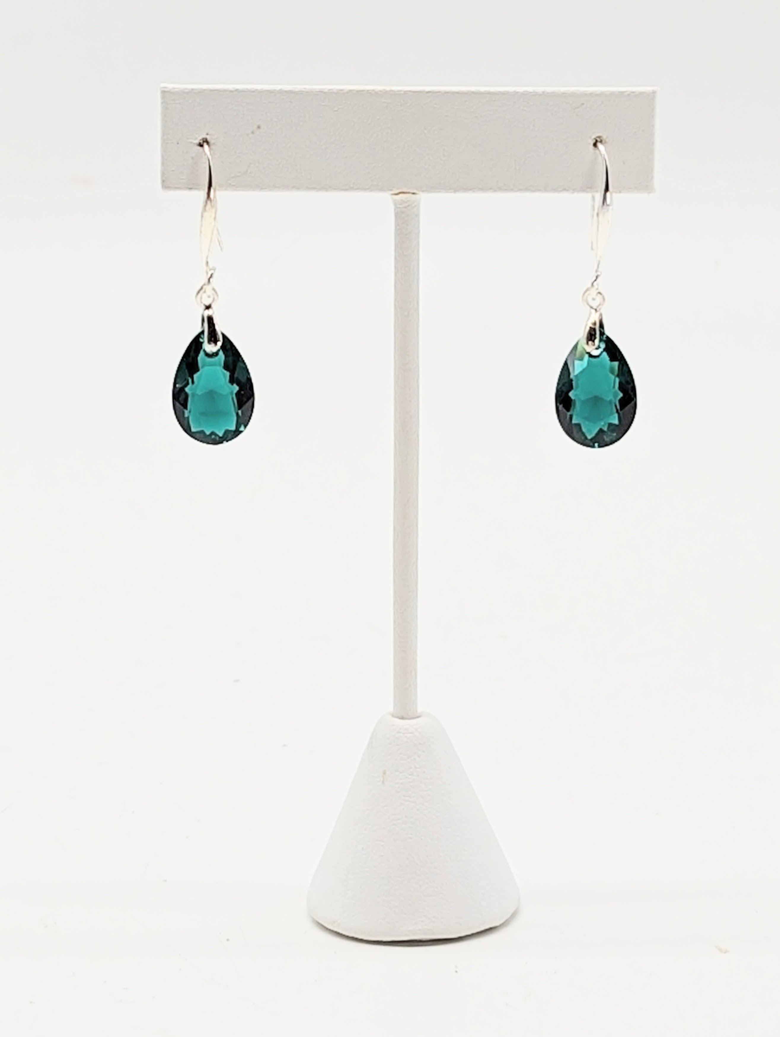"Emerald" Austrian Crystal Earrings on Sterling Silver