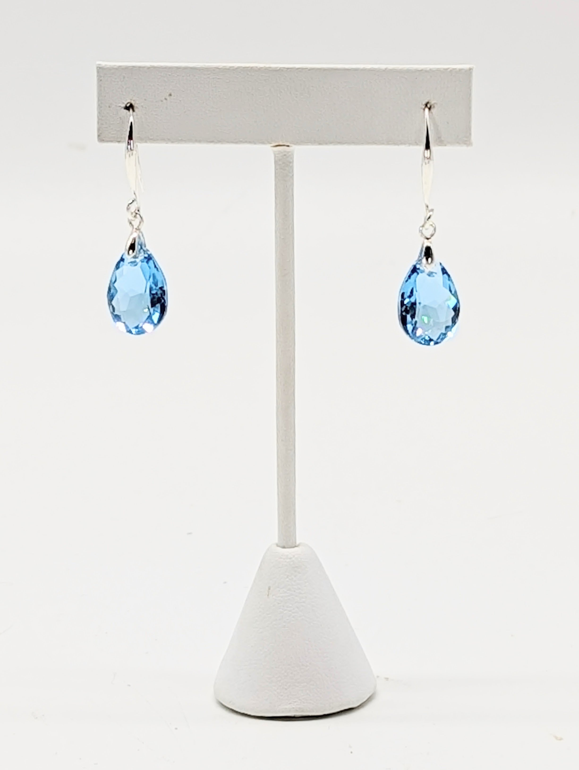 "Sapphire" Austrian Crystal Earrings on Sterling Silver
