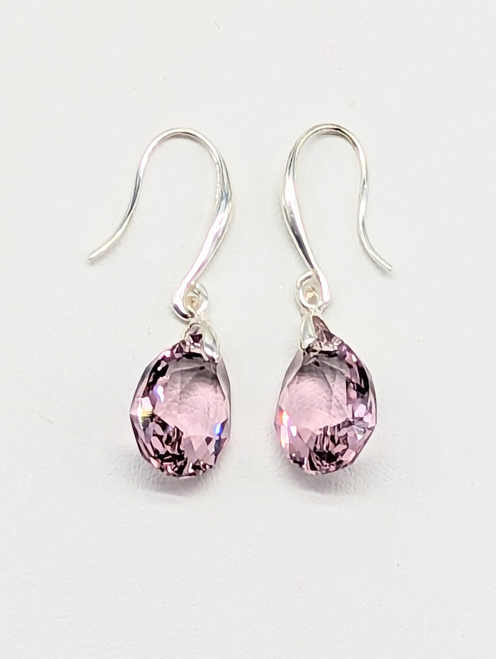 "Light Rose" Austrian Crystal Earrings on Sterling Silver
