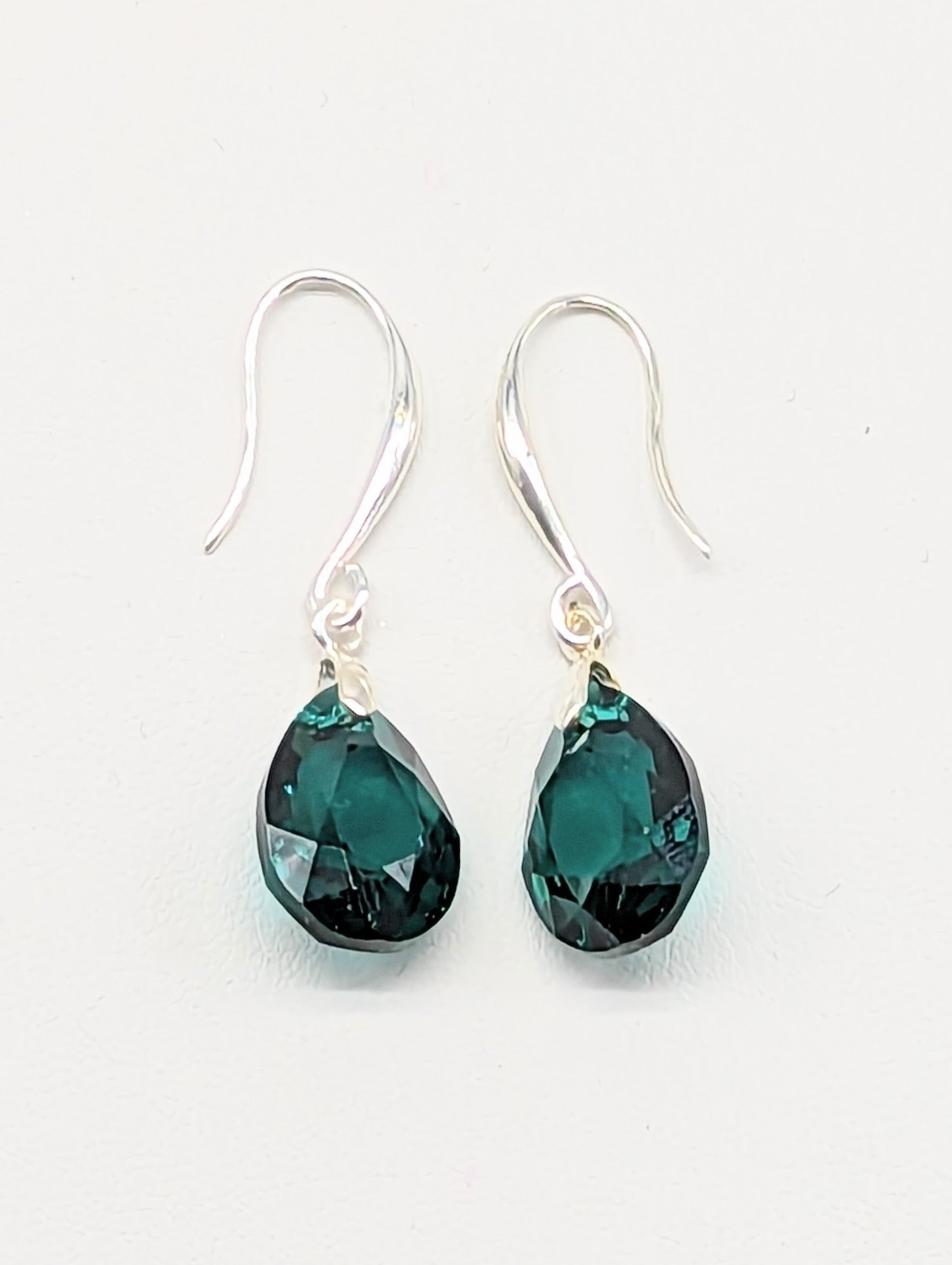 "Emerald" Austrian Crystal Earrings on Sterling Silver