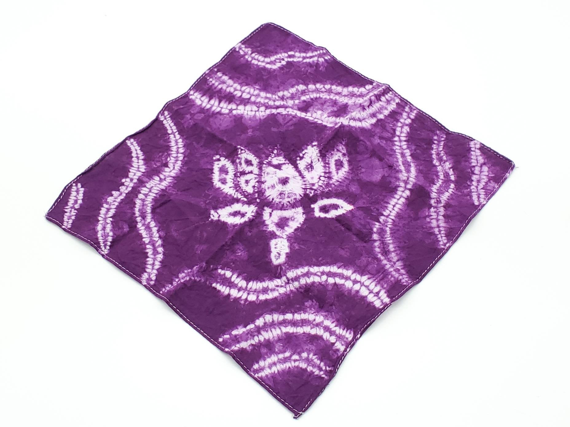 Nui Shibori Lotus Handkerchief or Pocket Square - The Caffeinated Raven