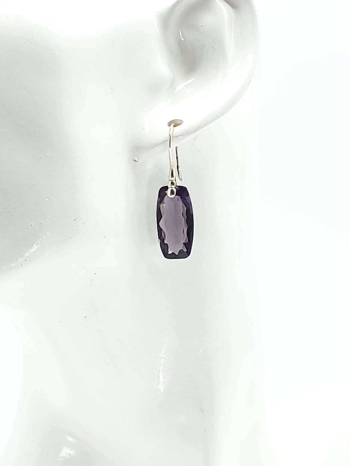 Cushion Cut Hydro Amethyst Earrings on Sterling Silver Ear Wires - The Caffeinated Raven